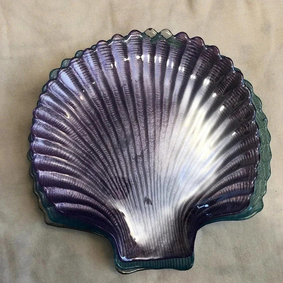 Glass Shell Shape Plates 3 pieces lot - Picture 4 of 5